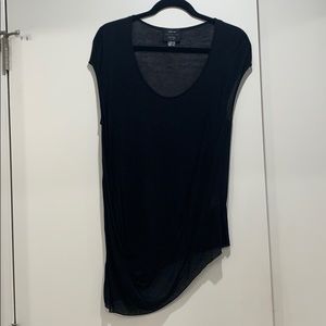 Helmut Lang sheer black asymmetrical top size S